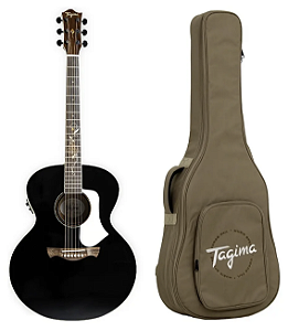 Violão Jumbo Tagima Florens FS-600 BK Preto tampo sólido cap Fishman