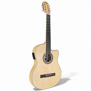 Violão Tonante Eletro-Acústico Lorenzzo 39 Slim Cutaway Nylon Natural Fosco