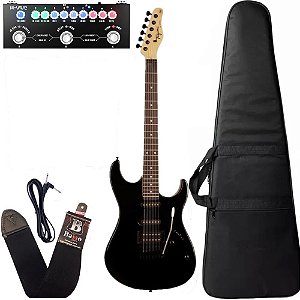 Kit Guitarra Tagima Tg510 Preto + Pedaleira e acessórios