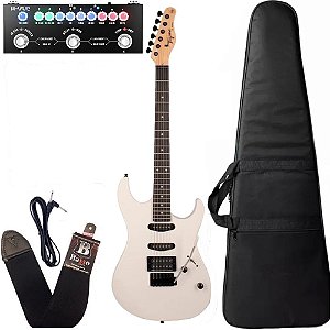 Kit Guitarra Tagima Tg510 Branco + Pedaleira e acessórios