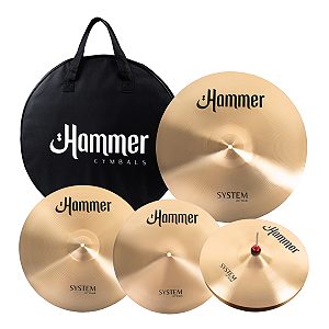Kit Set pratos B20 bateria Hammer System 14 Hihat 16 e 18 Crash 20 Ride 11505
