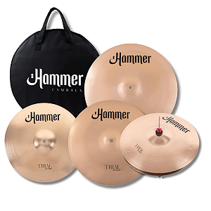 Kit Set pratos B10 bateria Hammer Trial 14 Hihat 16 e 18 Crash 20 Ride 11481