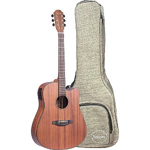 Violão Benson EXD500CE MAH NS Natural Satin Folk Tampo Sólido Nut Rastilho osso + bag