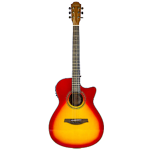 Violão Benson GF100CE HB Heritage Cherry Gloss Genesis Series Grand Concert de Aço