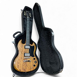 Estojo hard case Guitarra Sg Les Paul  madeira aveludado c/ trava