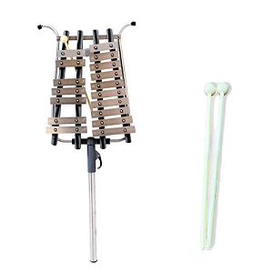Lira 17 teclas Juvenil (25mm) Do6/C6 a Mi7/E7- Cromático P0117 Vibratom + baquetas