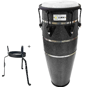 Conga 12¹/² Luen New Slim Preto Sparkle 51011PT + Suporte