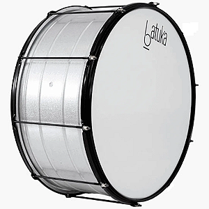 Bombo 18 pol x 30cm Alumisteel 8 Afinações Aro Chapa Preto Pele Leitosa Batuka by Luen 30x18