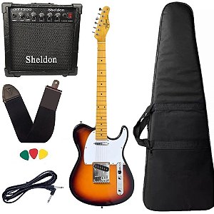 Kit Guitarra Tagima Tw55 Sunburst Telecaster Amplificador