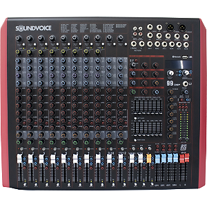 Mesa De Som 12 Canais Mp126 Profissional 6 Aux Soundvoice Bivolt