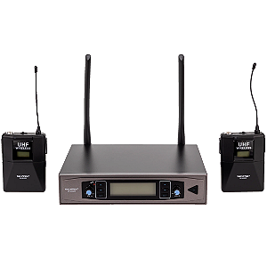 Microfone Sem Fio Headset duplo Skypix Sk Mh02d Uhf 200 Freq alcance 100mt