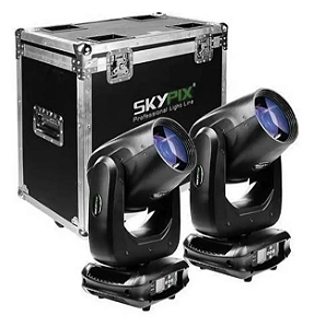 Kit 2 Moving Beam profissional 400w 3 em 1 CMY SK-BSW400 Skypix + case
