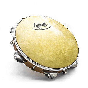 Pandeiro Capoeira 10" Torelli Revestido Em Formica Natural, Com Pele Animal – TP340