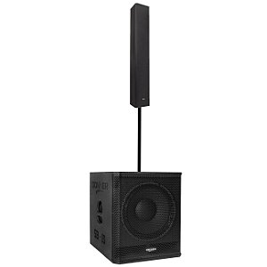 Kit Caixa Line Array Coluna Torre Donner C825 bk 8 falantes + Subwoofer 15 1500w