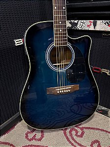 Violão Folk Wolf Elétrico Aço Com Afinador – Usado