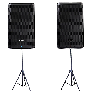 Kit 2 Caixa ativa K2 KSR Pro 15 4000w Pro KC015 + Pedestais Kit profissional