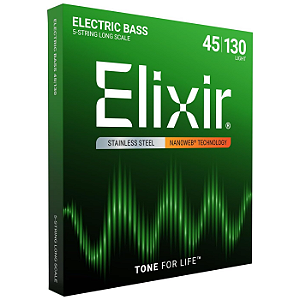Encordoamento Elixir Baixo 4 cordas 045 Light Medium/LS