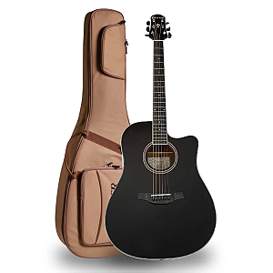 Violão Crafter Hd-250ce Preto Com Bag