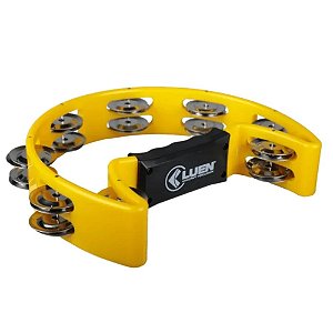 Pandeiro Luen Meia Lua 22cm ABS Amarelo 40070AM