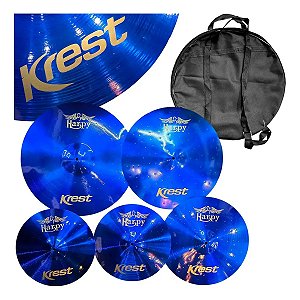 Kit Completo Pratos 14 16 18 20 + Bag Krest Harpy Color Azul