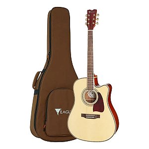 Violão Folk Eagle Ch889 NT Natural Elétrico Aço