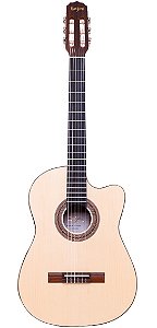 Violão Rozini RX515 Studio Flat Cutaway Ativo Verniz Fosco Louro Preto Nylon Eq Fishman Sonitone Cl3