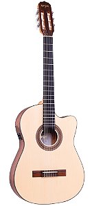 Violão Rozini RX515 Studio Flat Cutaway Ativo Verniz Fosco Louro Preto Nylon Eq Fishman Clásica Ii