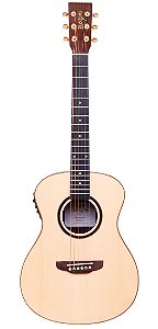 Violão Rozini RX120 Premium Mini Ativo Natural Brilhante Louro Preto Aço Com Bag - Eq Fishman Presys+