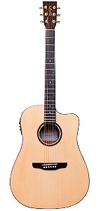 Violão Rozini RX320 Premium Folk 6c Cutaway Ativo Natural Brilhante Louro Preto Aço Bag Eq Presys+