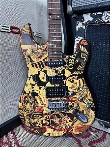 Guitarra Squier OBEY Graphic Ed Limitada Indonésia Seymour Tarraxa Trava Usada