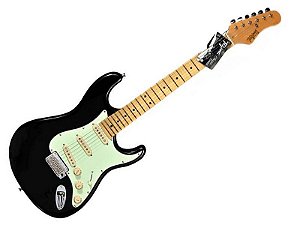 guitarra tagima t635 preta escala clara escudo mint green