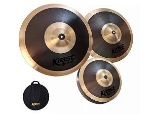 Set jogo de Pratos Krest Orbit bronze b8 14 16 20 bag