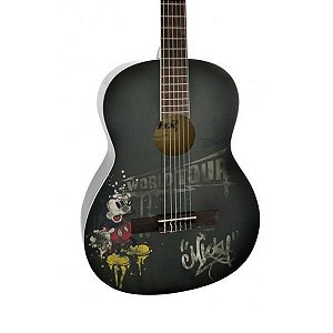 Violao Phx Nylon Disney Mickey Adulto Mwt1 Preto