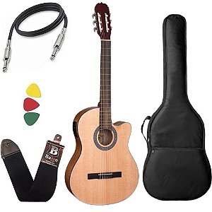 Kit Violao Shelby Cutway Sn61c Satin Natural Capa Bag