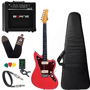 Kit Guitarra  Tagima Tw61 Woodstock Vermelho Amplificador Borne