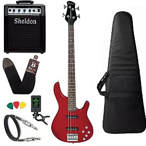 Kit Baixo Tagima Millenium 4 Vermelho Amplificador Sheldon