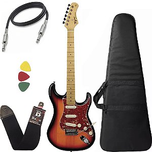 kit Guitarra Tagima TG530 Sunburst Woodstock Capa Bag