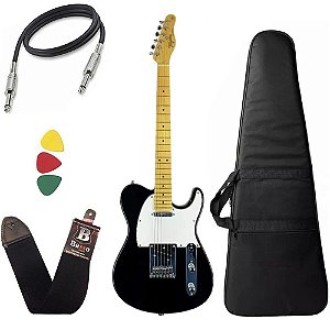 Kit Guitarra Tagima Telecaster Tw55 Cor Preto Capa Bag