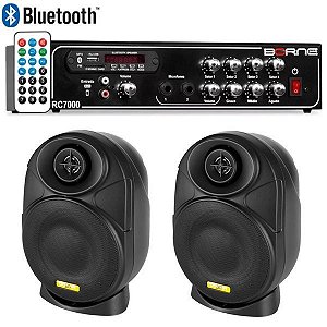Kit Som Ambiente Borne Rc7000 Usb Fm + 2 Elips LL audio 4"