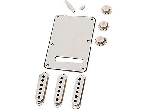 Kit fender Guitarra stratocaster knob tampa captador branco