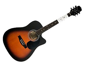 Violão Folk Giannini Gdc 1 Ceq Sunburst afinador novo