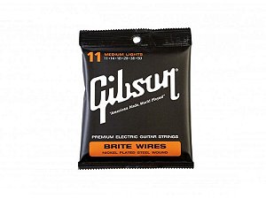 Encordoamento gibson 011 brite wires cordas para guitarra