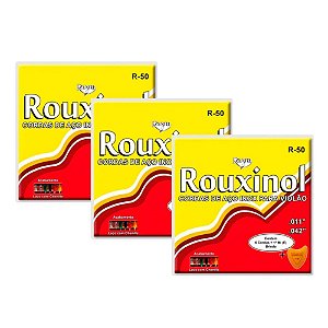 Kit 3 Encordoamento Rouxinol Violão Aço Bronze C/ Bolinha R50