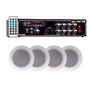 Kit Som Ambiente Rc7000 Borne Volume Individual 4 Arandelas