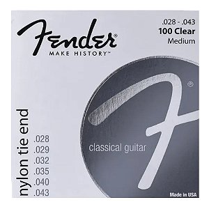 Encordoamento Fender para Violão Nylon média tensão 100Clear