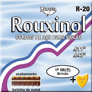 Encordoamento Violão Rouxinol R20 Aço Inox C/ Bolinha (mi) Brinde