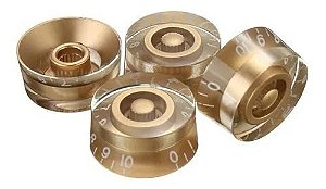 Kit com 4 Knob Phx Para Guitarra Les Paul Dourado