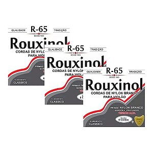 Kit 3 Encordoamentos Rouxinol  Violão Nylon Tensão Alta R65