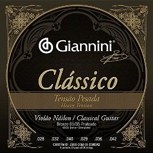 Encordoamento Giannini Clássico Violão Nylon Tensão Pesada