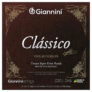 Encordoamento Giannini Clássico Violão Nylon Super Extra Pesada